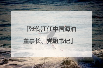 张传江任中国海油董事长、党组书记