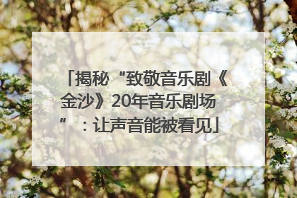 揭秘“致敬音乐剧《金沙》20年音乐剧场”：让声音能被看见