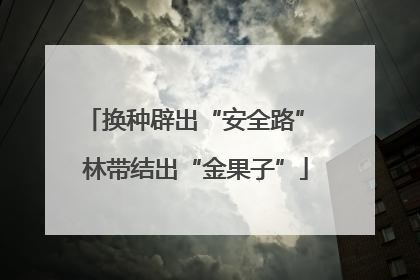 换种辟出“安全路” 林带结出“金果子”