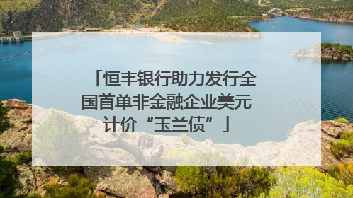 恒丰银行助力发行全国首单非金融企业美元计价“玉兰债”