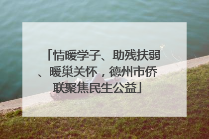 情暖学子、助残扶弱、暖巢关怀，德州市侨联聚焦民生公益