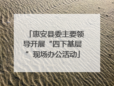 惠安县委主要领导开展“四下基层”现场办公活动