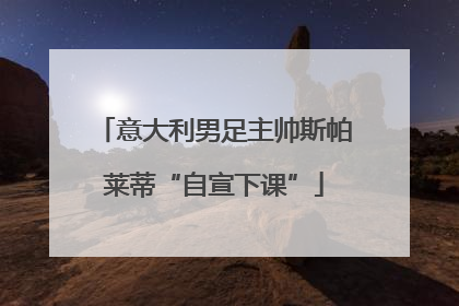 意大利男足主帅斯帕莱蒂“自宣下课”