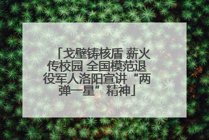 戈壁铸核盾 薪火传校园 全国模范退役军人洛阳宣讲“两弹一星”精神