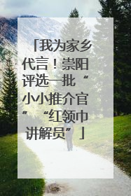 我为家乡代言！崇阳评选一批“小小推介官”“红领巾讲解员”