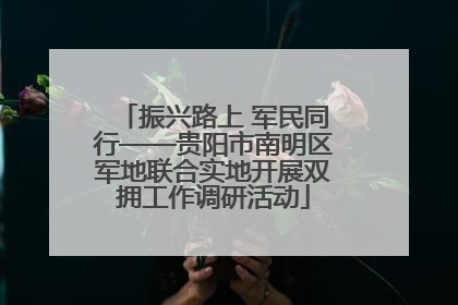振兴路上 军民同行——贵阳市南明区军地联合实地开展双拥工作调研活动