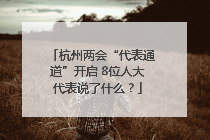 杭州两会“代表通道”开启 8位人大代表说了什么？