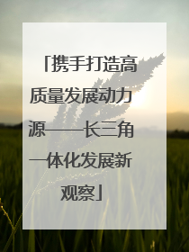 携手打造高质量发展动力源——长三角一体化发展新观察
