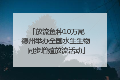 放流鱼种10万尾 德州举办全国水生生物同步增殖放流活动
