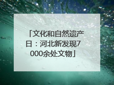 文化和自然遗产日：河北新发现7000余处文物