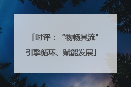 时评：“物畅其流”引擎循环、赋能发展
