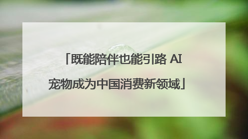 既能陪伴也能引路 AI宠物成为中国消费新领域