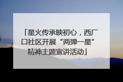 星火传承映初心，西厂口社区开展“两弹一星”精神主题宣讲活动