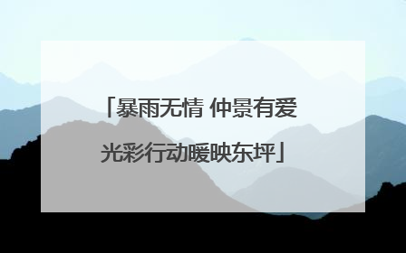 暴雨无情 仲景有爱 光彩行动暖映东坪