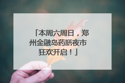本周六周日，郑州金融岛药膳夜市狂欢开启！