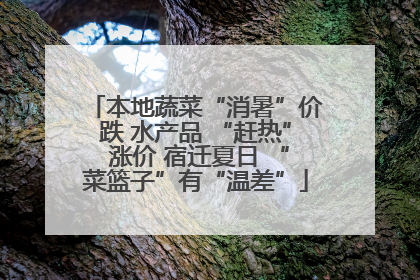 本地蔬菜“消暑”价跌 水产品 “赶热” 涨价 宿迁夏日 “菜篮子”有“温差”
