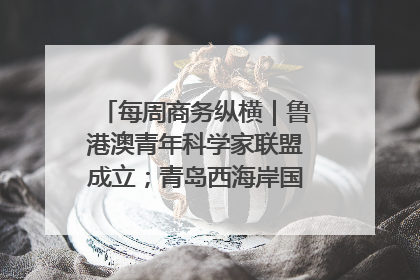 每周商务纵横｜鲁港澳青年科学家联盟成立；青岛西海岸国际能源自贸港启用
