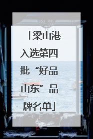 梁山港入选第四批“好品山东”品牌名单