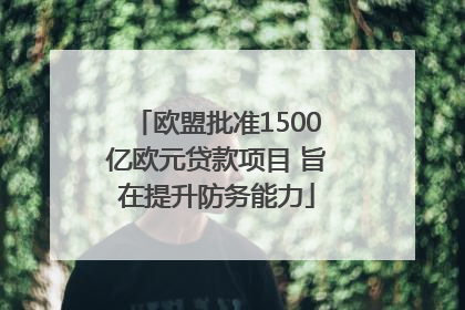 欧盟批准1500亿欧元贷款项目 旨在提升防务能力