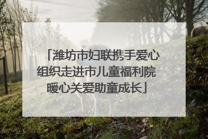 潍坊市妇联携手爱心组织走进市儿童福利院暖心关爱助童成长