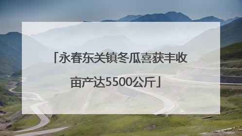 永春东关镇冬瓜喜获丰收 亩产达5500公斤