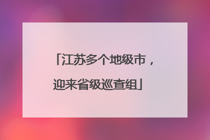 江苏多个地级市，迎来省级巡查组