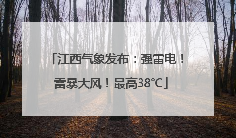 江西气象发布：强雷电！雷暴大风！最高38℃