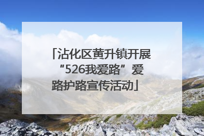 沾化区黄升镇开展“526我爱路”爱路护路宣传活动