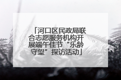 河口区民政局联合志愿服务机构开展端午佳节“乐龄守望”探访活动