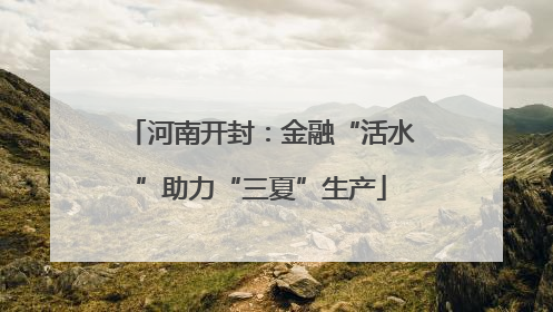 河南开封：金融“活水”助力“三夏”生产