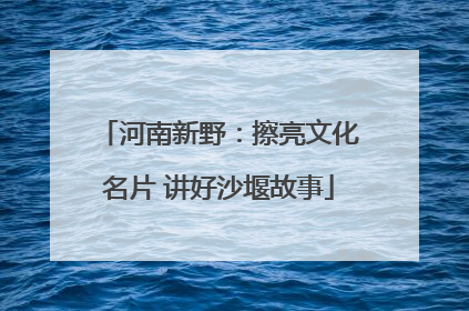 河南新野：擦亮文化名片 讲好沙堰故事
