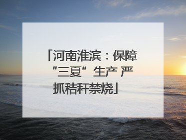 河南淮滨：保障“三夏”生产 严抓秸秆禁烧