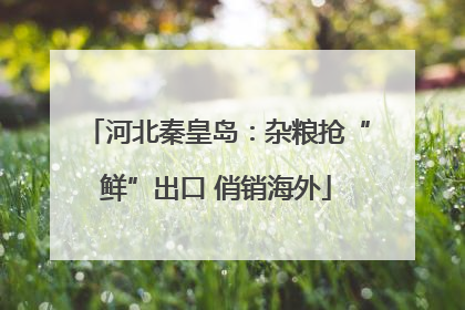 河北秦皇岛：杂粮抢“鲜”出口 俏销海外