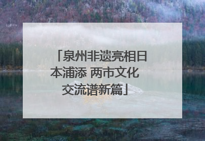 泉州非遗亮相日本浦添 两市文化交流谱新篇