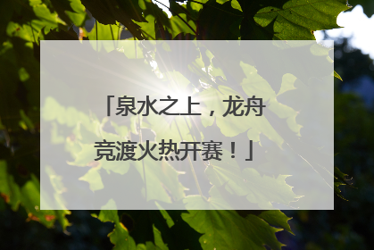 泉水之上，龙舟竞渡火热开赛！