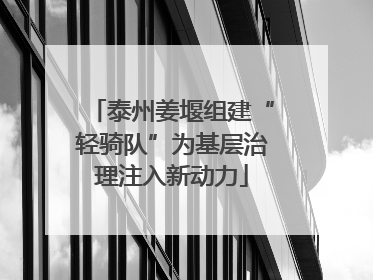 泰州姜堰组建“轻骑队”为基层治理注入新动力