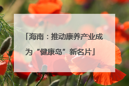 海南：推动康养产业成为“健康岛”新名片