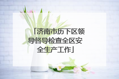 济南市历下区领导督导检查全区安全生产工作