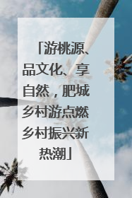 游桃源、品文化、享自然，肥城乡村游点燃乡村振兴新热潮