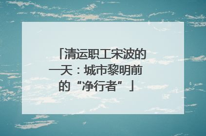 清运职工宋波的一天：城市黎明前的“净行者”