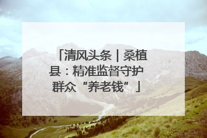清风头条｜桑植县：精准监督守护群众“养老钱”
