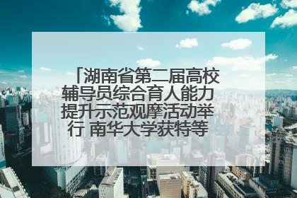 湖南省第二届高校辅导员综合育人能力提升示范观摩活动举行 南华大学获特等奖和一等奖