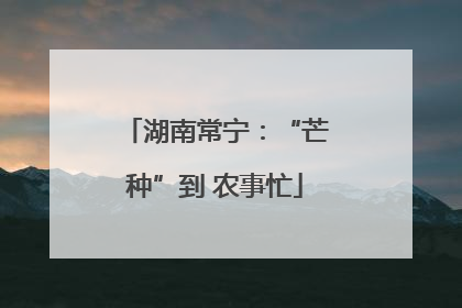 湖南常宁：“芒种”到 农事忙