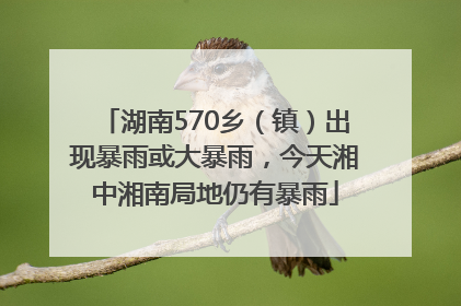 湖南570乡（镇）出现暴雨或大暴雨，今天湘中湘南局地仍有暴雨