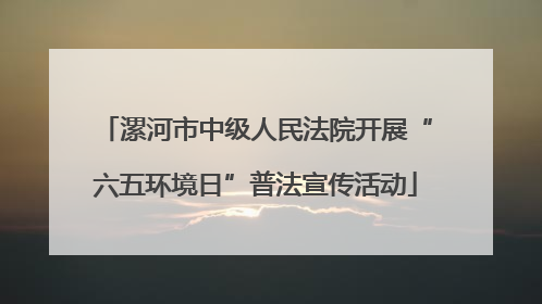 漯河市中级人民法院开展“六五环境日”普法宣传活动
