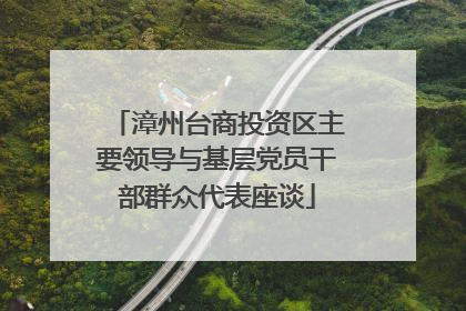 漳州台商投资区主要领导与基层党员干部群众代表座谈