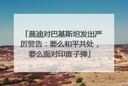 莫迪对巴基斯坦发出严厉警告：要么和平共处，要么面对印度子弹