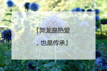 舞龙是热爱，也是传承
