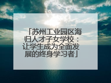 苏州工业园区海归人才子女学校：让学生成为全面发展的终身学习者