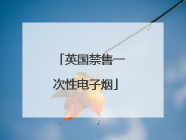 英国禁售一次性电子烟